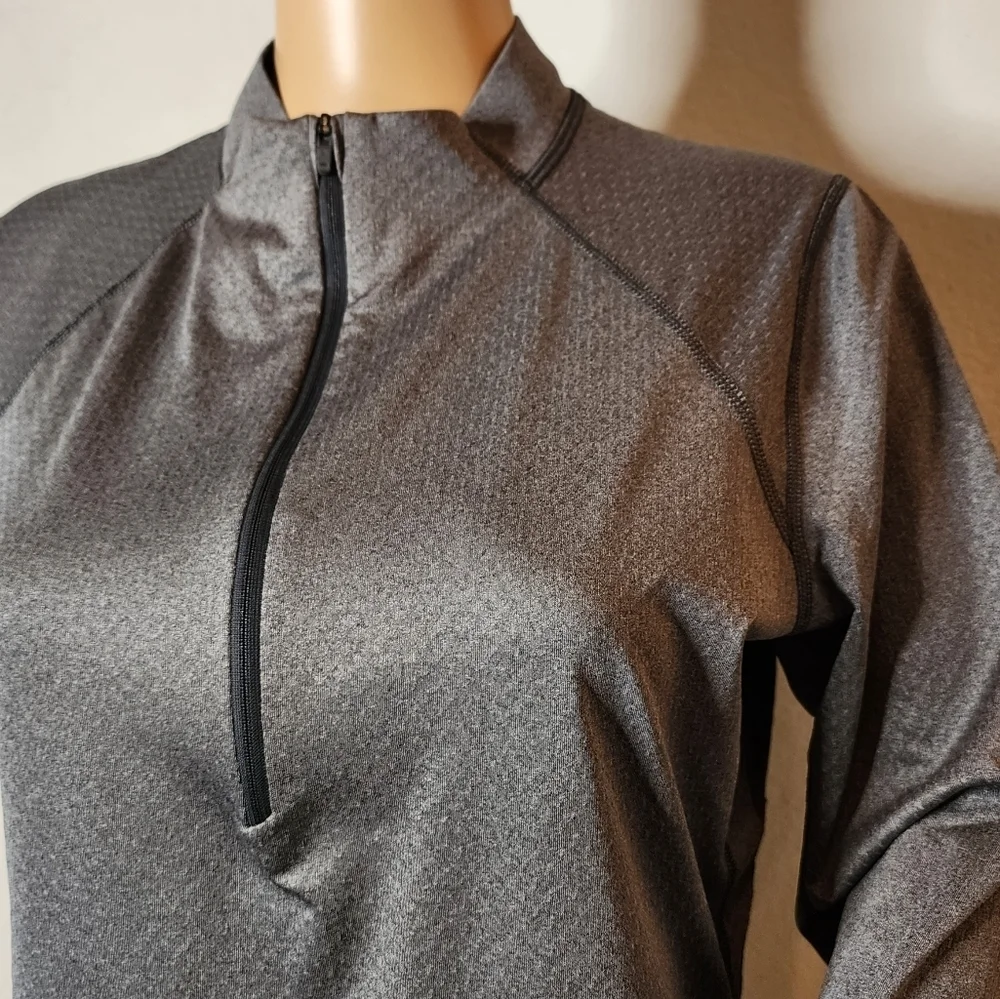 REI women's grey 1/2 zip long sleeve active pullover shirt. Size large.
